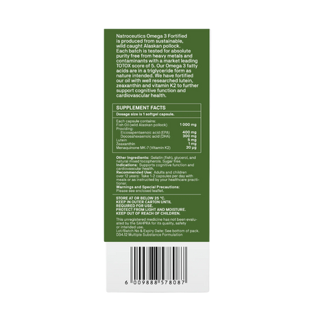 NATROCEUTICS - OMEGA 3 FORTIFIED 60 CAPSULES