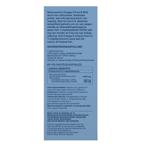 NATROCEUTICS - OMEGA 3 PURE & WILD 60 CAPSULES