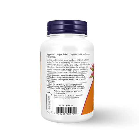 NOW FOODS - CHOLINE INOSITOL 500 mg 100 CAPSULES