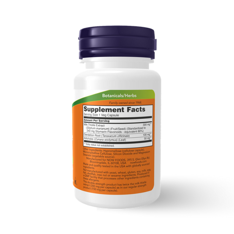 NOW FOODS - DOUBLE STRENGTH MILK THISTLE 300 mg 50 CAPSULES