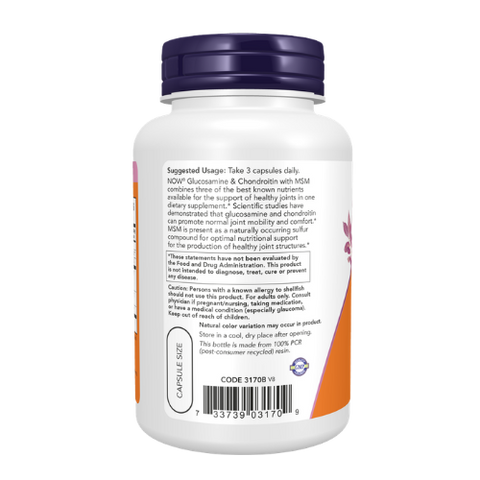 NOW FOODS GLUCOSAMINE & CHONDROITIN MSM 90s