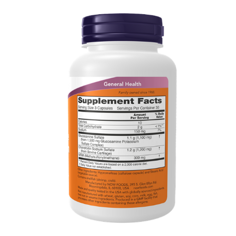 NOW FOODS GLUCOSAMINE & CHONDROITIN MSM 90s