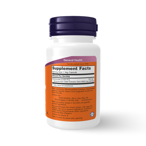 NOW FOODS - NATTOKINASE 100 mg 60 CAPSULES