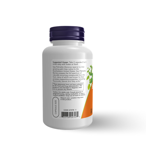 NOW FOODS - SAW PALMETTO BERRIES 550 mg 100 CAPSULES