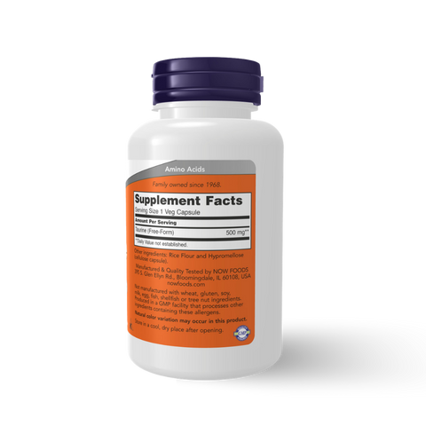 NOW FOODS - TAURINE 500 mg 100 CAPSULES