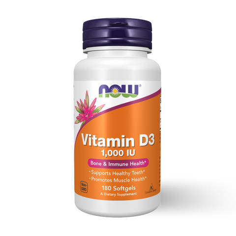 NOW FOODS - VITAMIN D3 1000 IU 180 SOFT GELS