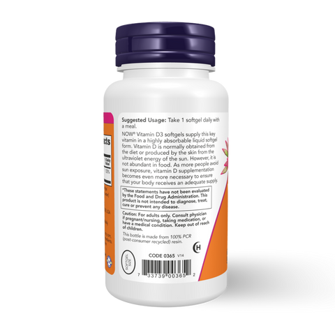 NOW FOODS - VITAMIN D3 1000 IU 180 SOFT GELS