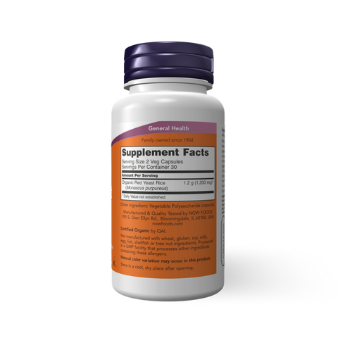 NOW FOODS - RED YEAST RICE 600 mg 60 CAPSULES