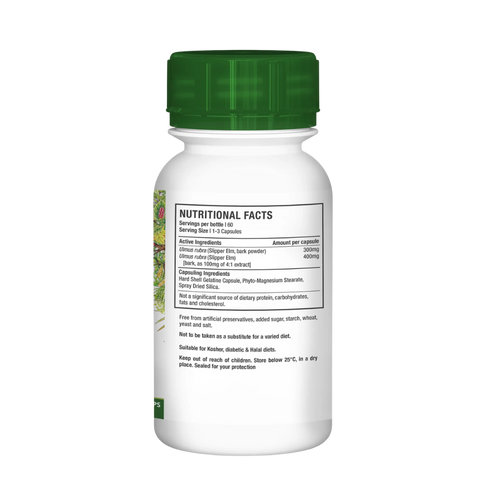 NUTRIHERB - SLIPPERY ELM 60 CAPSULES